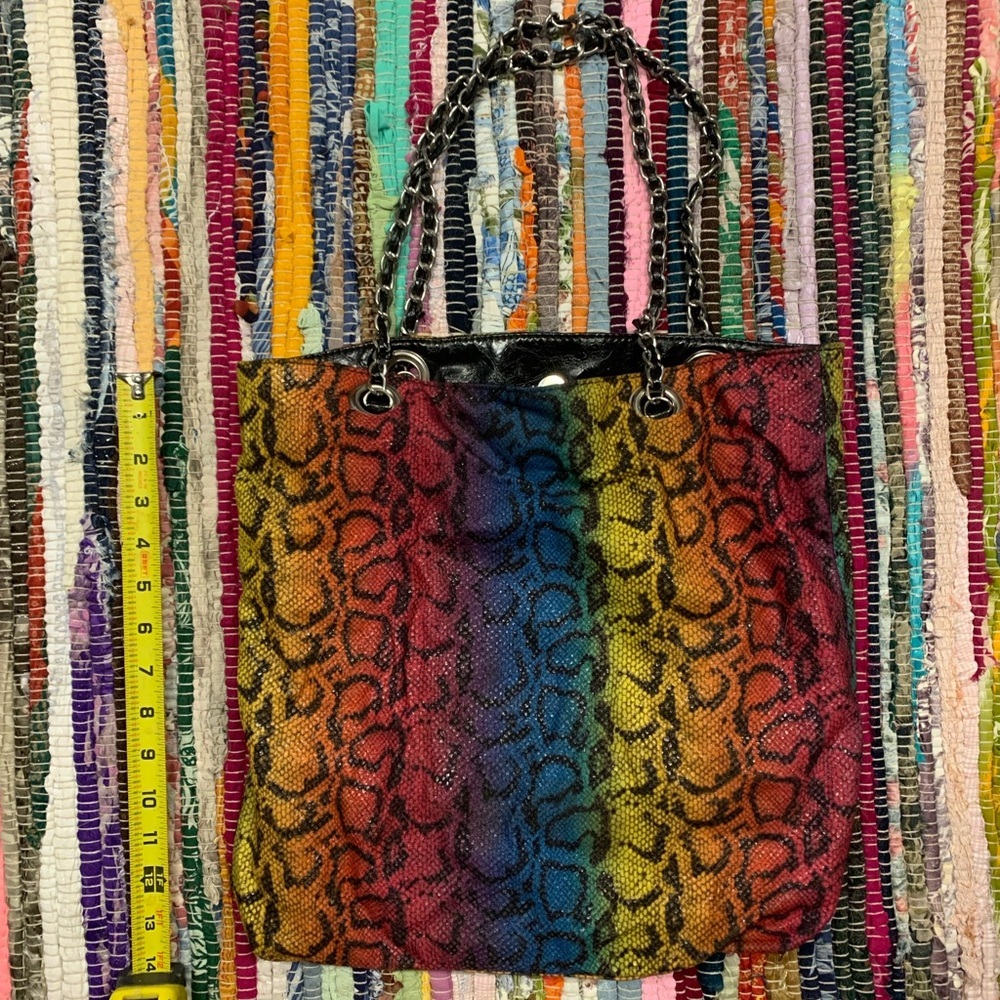 Multicolor Snake Print Tote Bag